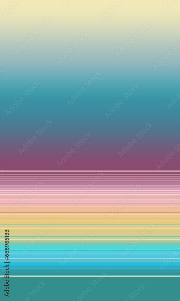 Wall mural geometry abstract background with stripes. various horizontal lines. gradient paint