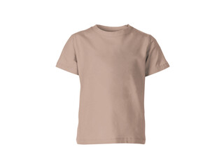 The isolated sand beige colour blank fashion tee front mockup template - 668966191