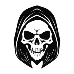 Ghost Skull Black Color Vector Illustration
