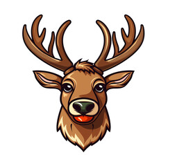 Fototapeta premium Ai Generated reindeer with red nose