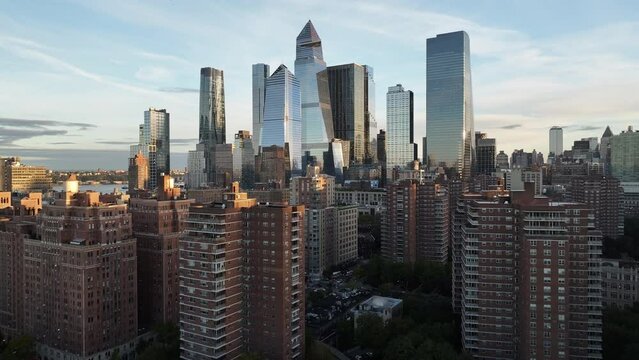 Aerial view of New York City's Hudson Yards.