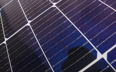 Solar battery cells close up