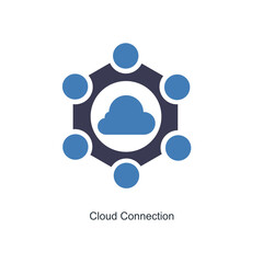 cloud connection and Big data icon concept