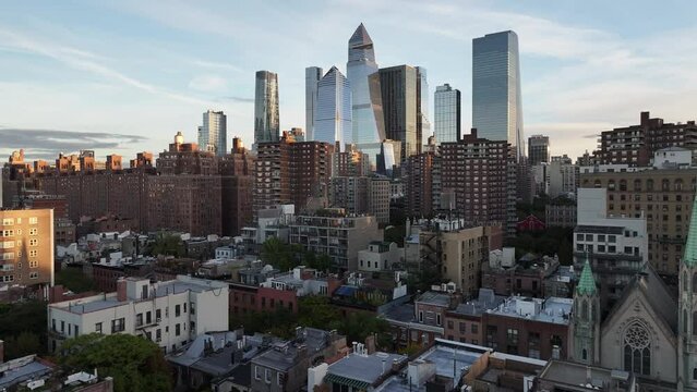 Aerial view of New York City's Hudson Yards.