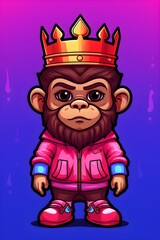 cyberpunk monkey with colorfull design for clothing mockup design