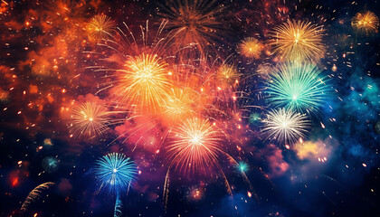 Fototapeta premium Enchanting New Year's Fireworks