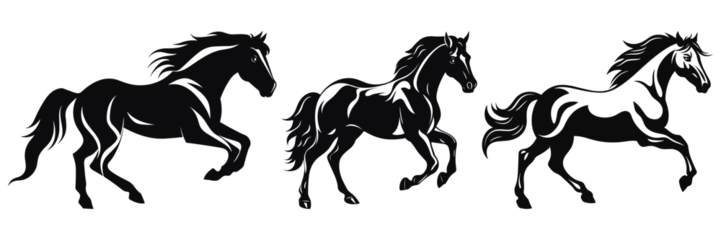 Fototapeten Set of Horses Black Color Vector Illustration © Design Spread