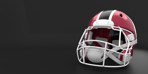 American football helmet with Arizona Cardinals team colors. Template for presentation or infographics. 3D render
