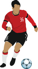 Soccer players. Colored Vector illustration for designers