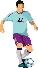 Soccer players. Colored Vector illustration for designers