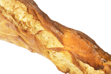 baguette of bread on a white surface