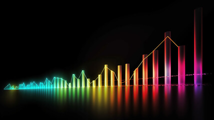 Market chart signifies steady upward success.generative ai