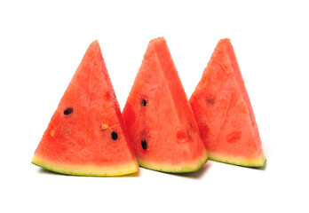 watermelon and slice isolated on white