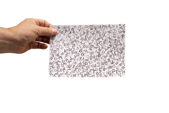 alphabet arranged randomly