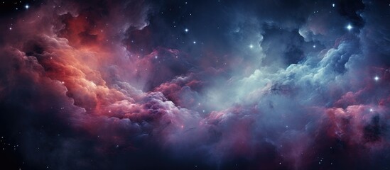 Obraz na płótnie Canvas Abstract background with stars and nebula in the night sky