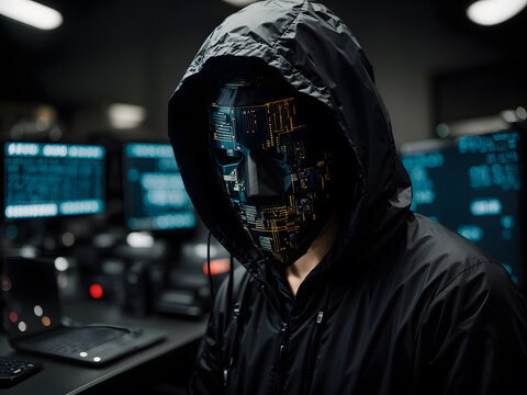 A hacker using digital codes