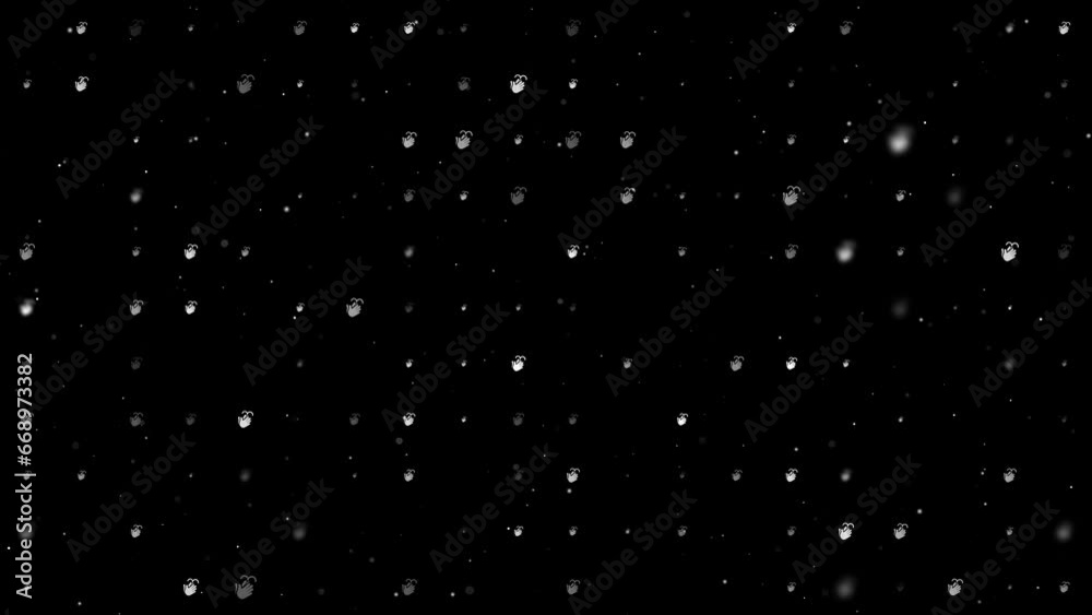Poster template animation of evenly spaced washing hands symbols of different sizes and opacity. animation 