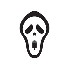 scream ice cream logo design illustration.
