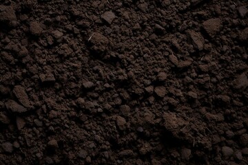 Black compost soil background. Generative AI image