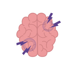 illustration of brain pain or brain stroke 