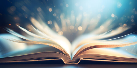 Open Book light Background  Open Book with Radiant Backdrop