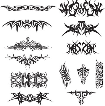 set of tribal tattoo vectors