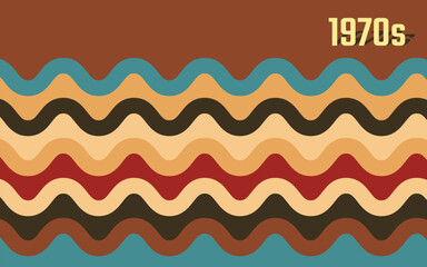 Abstract wavy background in 60-70s style. Vintage fun pastel retro background. Hippie aesthetic.