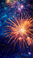 Fototapeta na wymiar Enchanting New Year's Fireworks