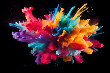 colorful paint explosion - obrazy, fototapety, plakaty