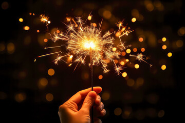 vibrant fireworks lighting up the night sky at the stroke of midnight