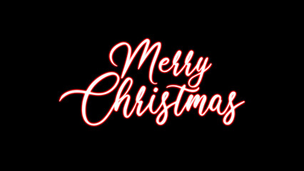 Merry Christmas text neon effect. Merry Christmas Handwrite font vector