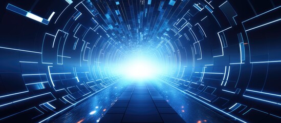 AI rendering of tech tunnel on abstract background