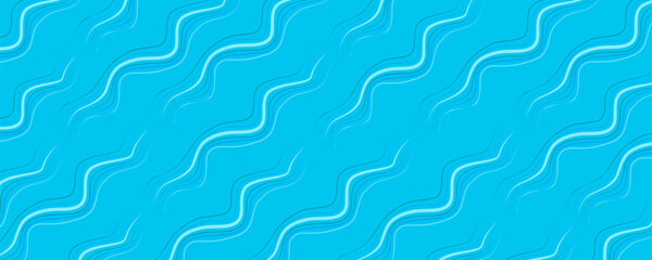 abstract blue background with wavy lines in a paper style. Vector illustration.