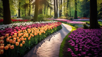 tulip field in spring