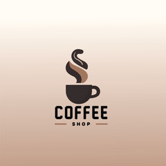 vector coffee shop logo and label - obrazy, fototapety, plakaty