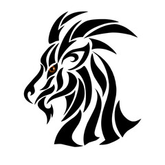 tribal art goat head tattoo