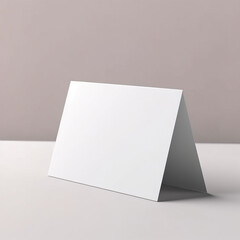 Minimalist Blank Card Mockup on Table with Folded Card on a Neutral Backdrop