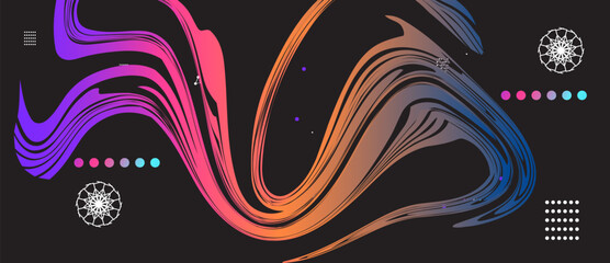 Abstract background with colorful geometric elements, Vector shapes