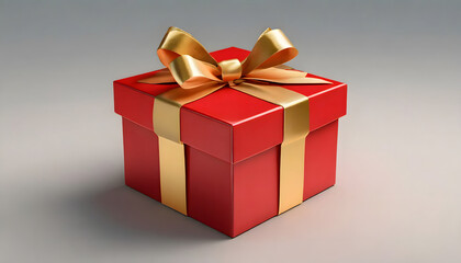 red gift box with golden ribbon