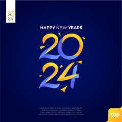 Fototapeta na wymiar Happy new years 2024 logotype