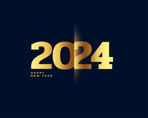 happy new year 2024 golden lettering background design