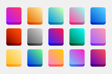set of colorful gradient palette backdrop for UI/UX app