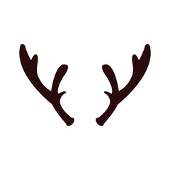 Reindeer antlers icon on white background.