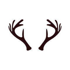 Reindeer antlers icon on white background.