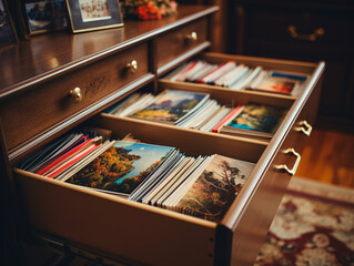Photo album storage cabinet