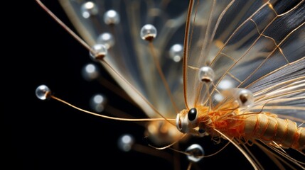 A close-up of butterfly antennae, capturing the delicate hairs and sensory apparatus.