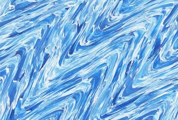 Foto op Aluminium 筆のタッチが大きく波打つ激しい青色の背景 © 桜 マチ