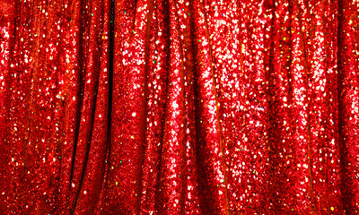  キラキラした赤色の緞帳みたいな華やかなカーテン背景 - obrazy, fototapety, plakaty