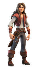 Gaming cartoon hero character  transparent background 30