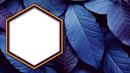 Polygonal Border: Transparent Mockup Area Surrounded by Leaves